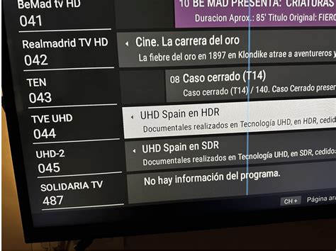 uhd channels list